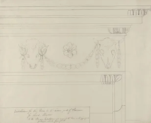 Design for the staircase entablature, Headfort House